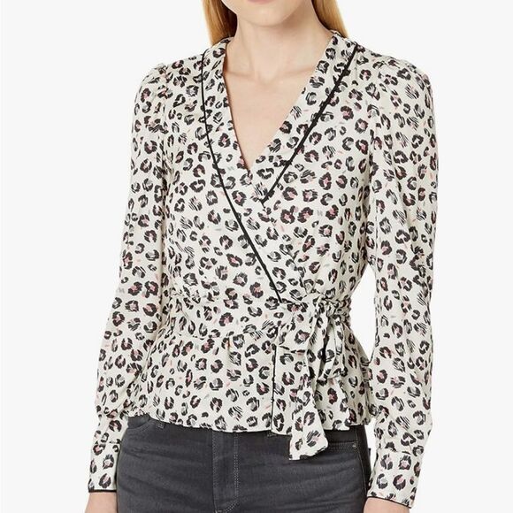 Bailey 44 ‘Marguerite’ long sleeve leopard print wrap top - Picture 3 of 12
